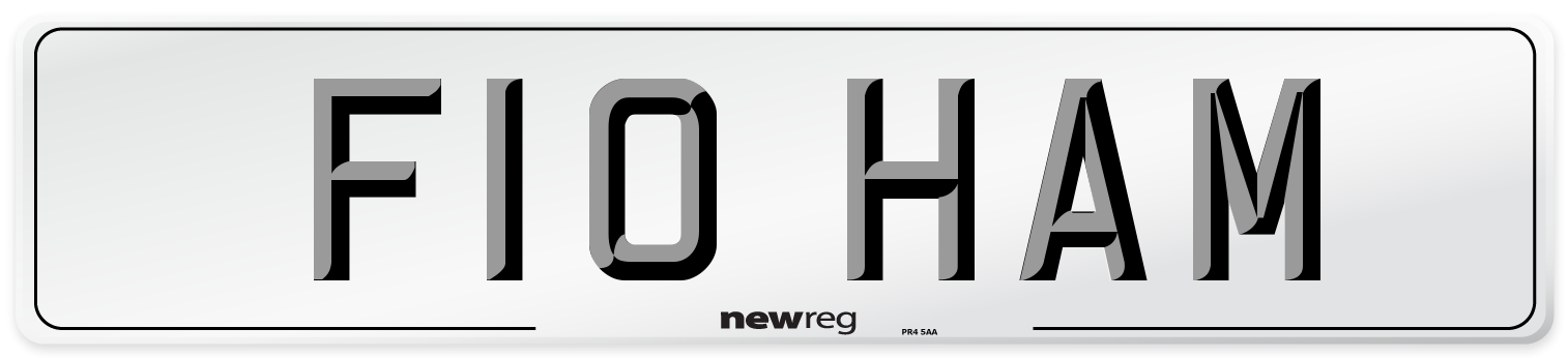 F10 HAM Number Plate from New Reg